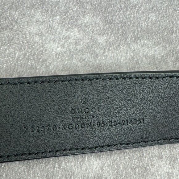 Gucci Black Gg Supreme Men's Belt Square Buckle 722370 90/38 - Picture 9 of 10